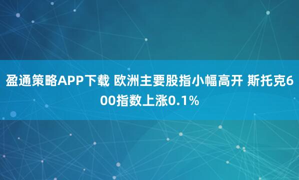 盈通策略APP下载 欧洲主要股指小幅高开 斯托克600指数上涨0.1%