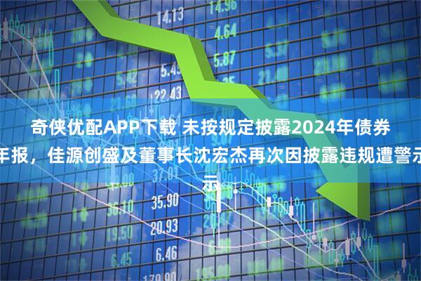奇侠优配APP下载 未按规定披露2024年债券年报，佳源创盛及董事长沈宏杰再次因披露违规遭警示