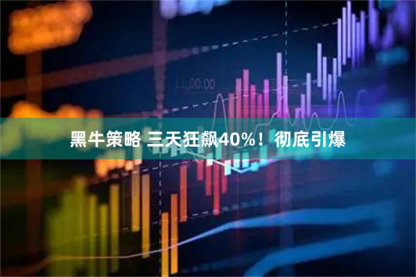 黑牛策略 三天狂飙40%！彻底引爆