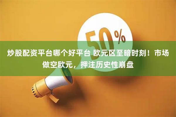 炒股配资平台哪个好平台 欧元区至暗时刻！市场做空欧元，押注历史性崩盘